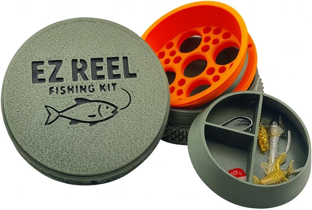 EZ Reel Fishing Kit – Pocket Size Handline Fishing Reel | Ultimate Compact Rodless Reel Fishing Kit for Hiking, Outdoors, and Adventure.