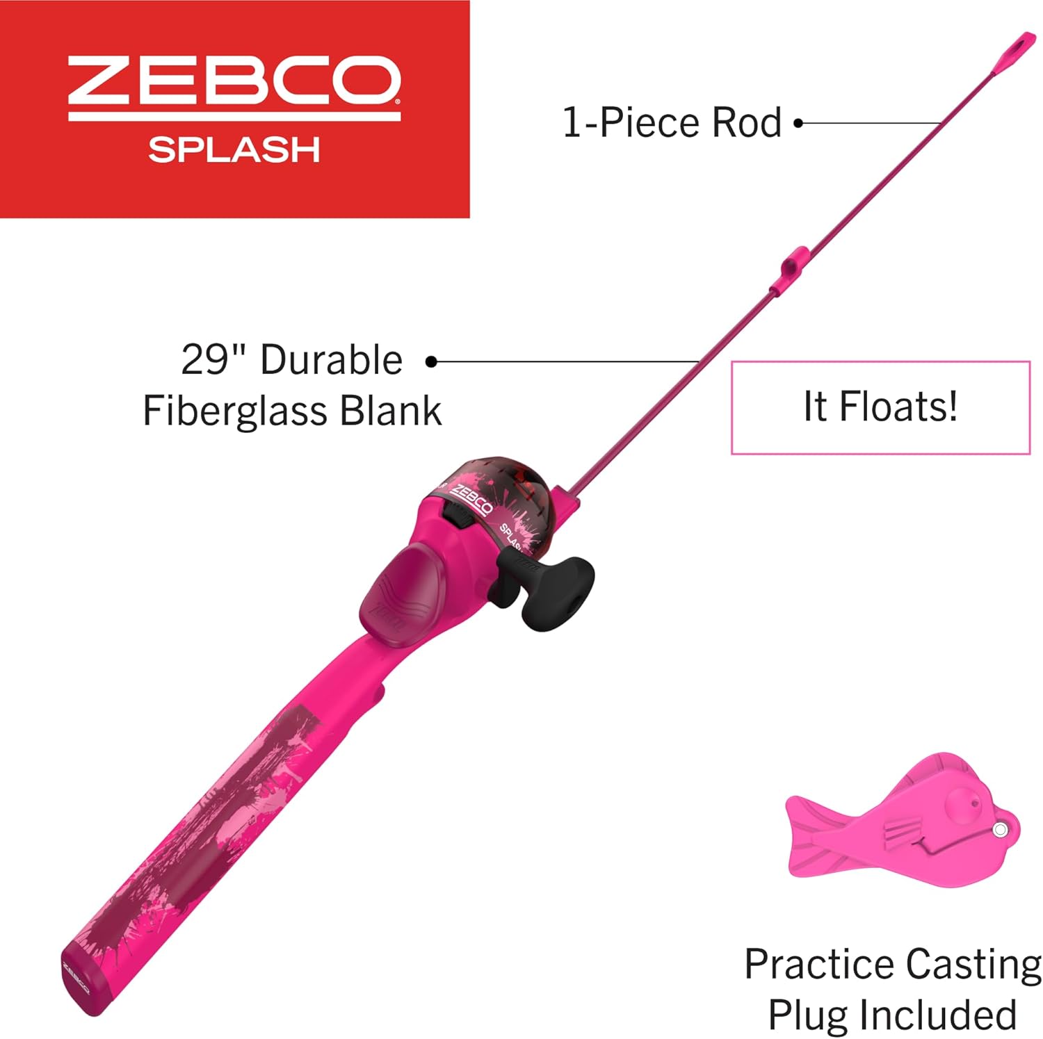 Kids Fishing Pole- Zebco Youth 29-Inch Floating Spincast Reel and Fishing Rod Combo, Size 20 Reel, Pre-Spooled with 6-Pound Cajun Line - Image 2