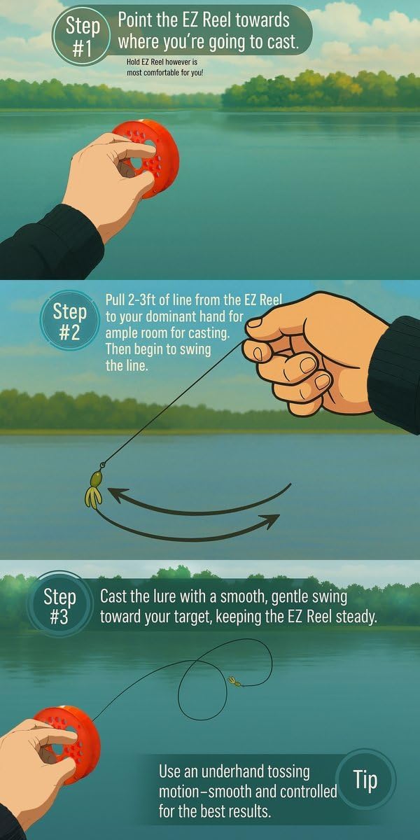 EZ Reel Fishing Kit – Pocket Size Handline Fishing Reel | Ultimate Compact Rodless Reel Fishing Kit for Hiking, Outdoors, and Adventure. - Image 4