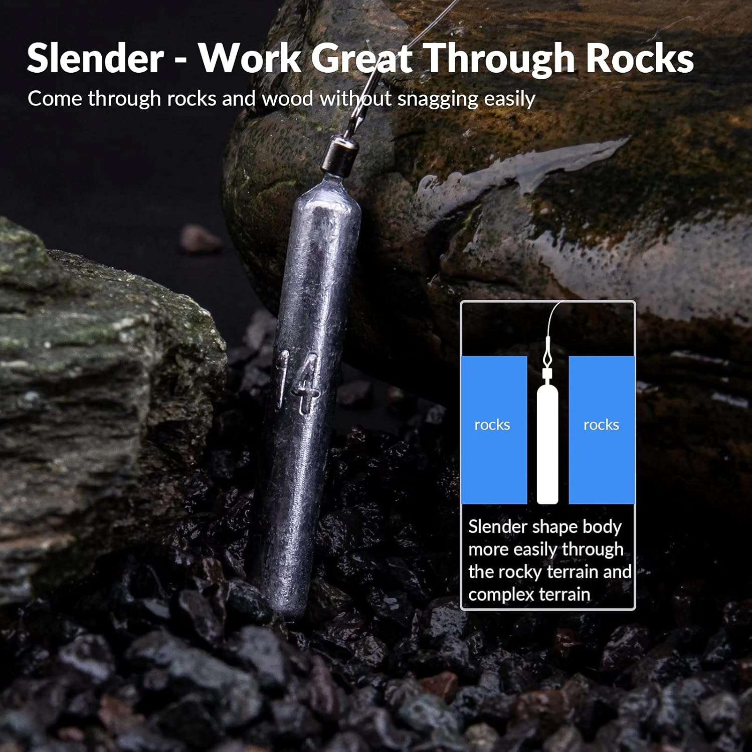 THKFISH Fishing Weights Sinkers Set, 60PCS Fishing Sinker Drop Shot Weights Kit,Drop Shot Rig Wacky Hooks for Saltwater Freshwater Bass Fishing - Image 7