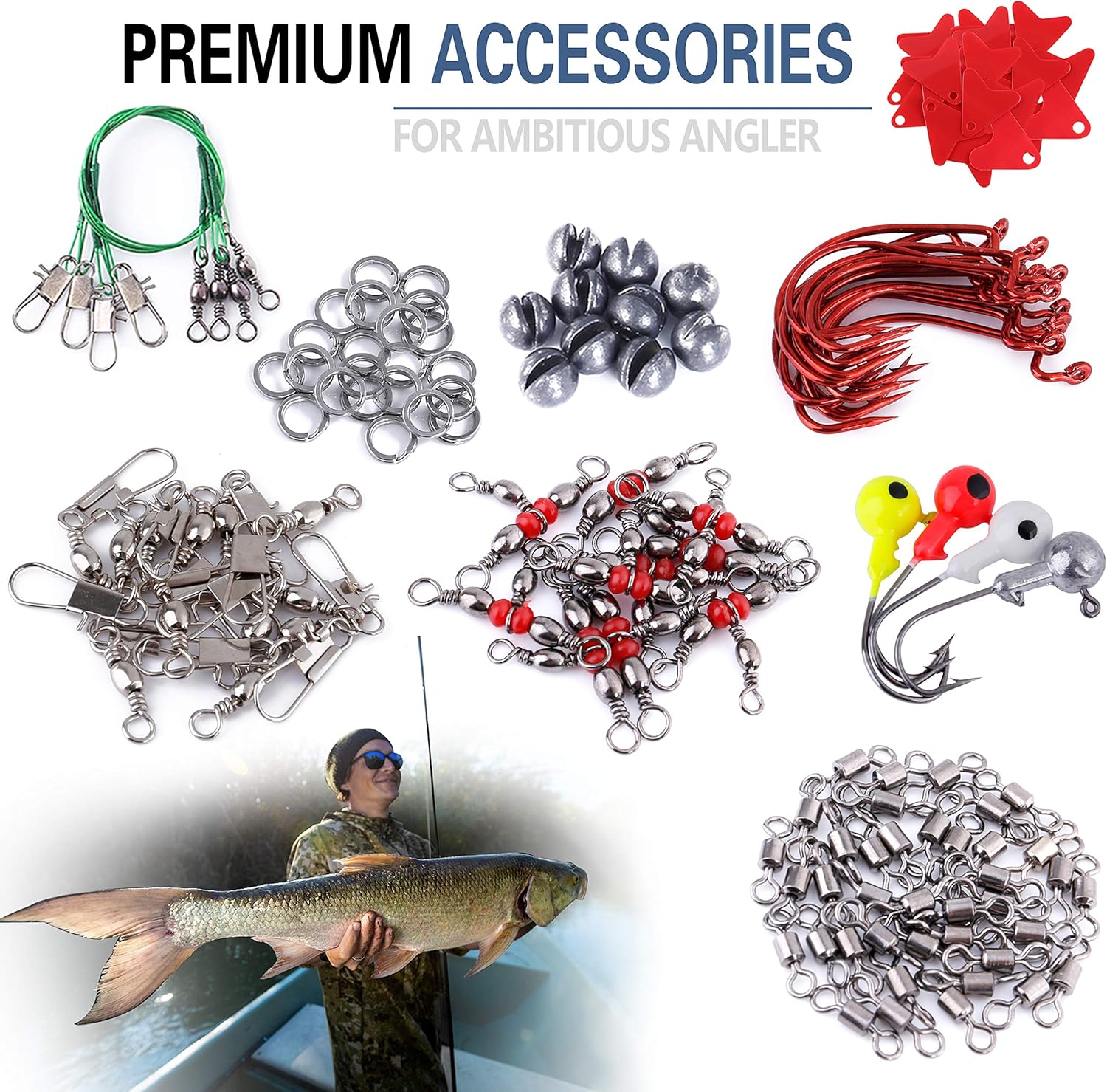 PLUSINNO Fishing Lures Baits Tackle Including Crankbaits, Spinnerbaits, Plastic Worms, Jigs, Topwater Lures, Tackle Box and More Fishing Gear Lures Kit Set, 102/302Pcs Fishing Lure Tackle - Image 5