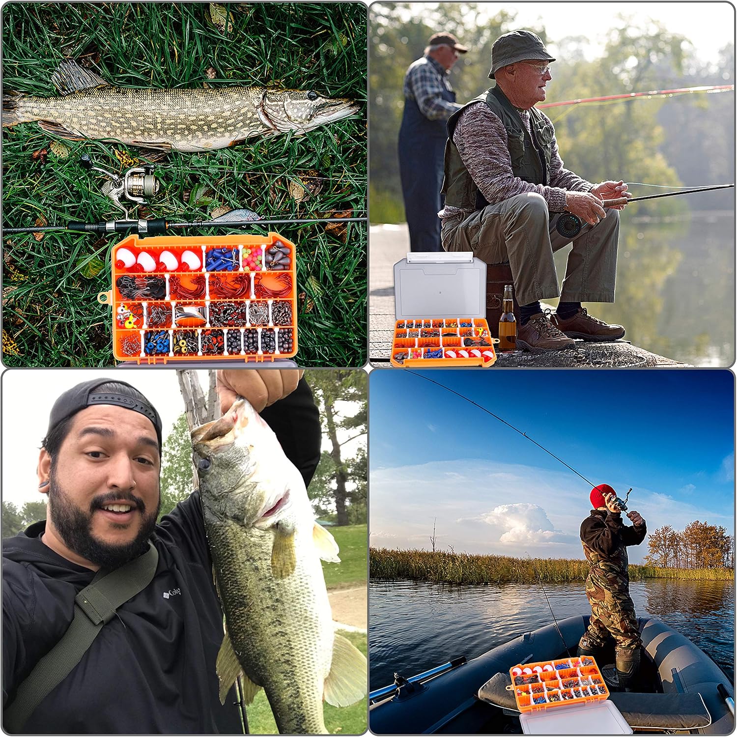 PLUSINNO Fishing Lures Baits Tackle Including Crankbaits, Spinnerbaits, Plastic Worms, Jigs, Topwater Lures, Tackle Box and More Fishing Gear Lures Kit Set, 102/302Pcs Fishing Lure Tackle - Image 6